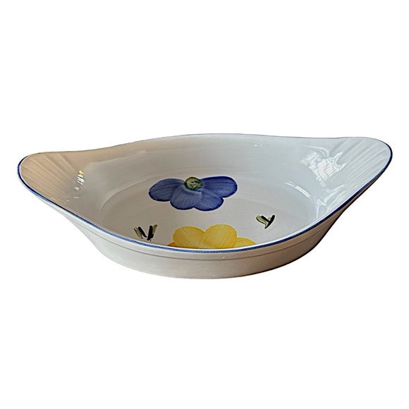 MAXAM Serving Bowl Casserole Dish 10.5”x 6” Floral Hand Painted Portugal - Picture 3 of 7